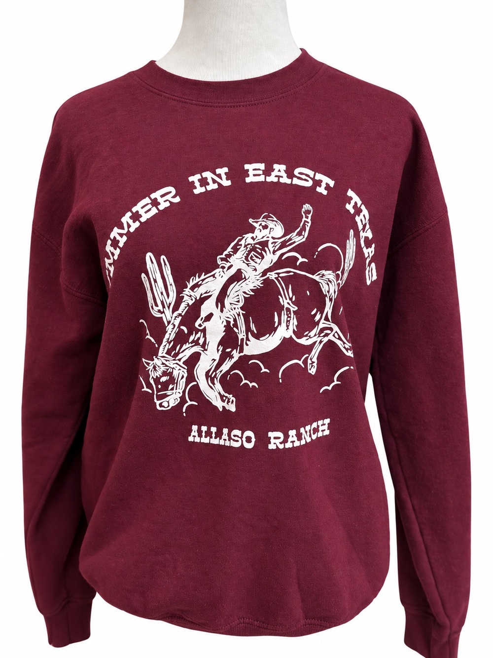 Maroon Crewneck Summer In East Texas Sweatshirt Size Small